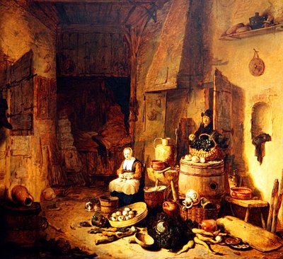 A Kitchen Interior with a Maid by Egbert van der Poel