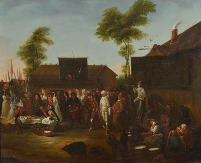 A Village Carnival with Figures of the Commedia dell