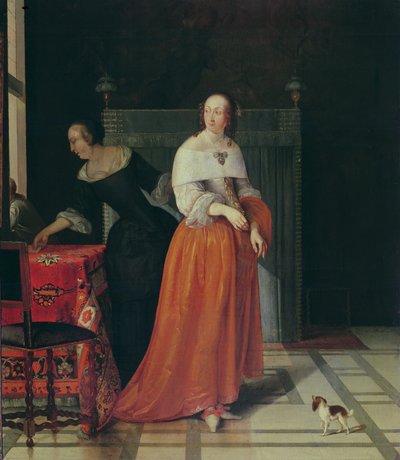 Interior with a Lady and her Maid by Eglon van der Neer