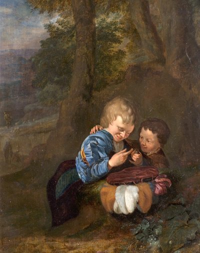 Two Boys with a Bird by Eglon van der Neer