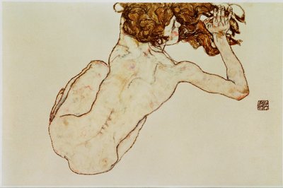 Crouching Nude, Back View by Egon Schiele