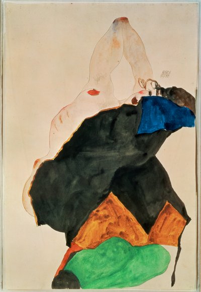 Girl with Elbow Raised by Egon Schiele