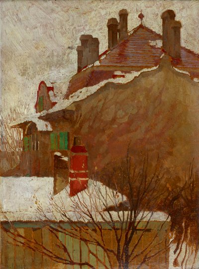 Houses in Winter View from the Studio by Egon Schiele