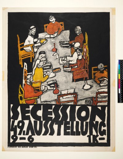Poster for the Vienna Secession, 49th Exhibition, Die Freunde by Egon Schiele