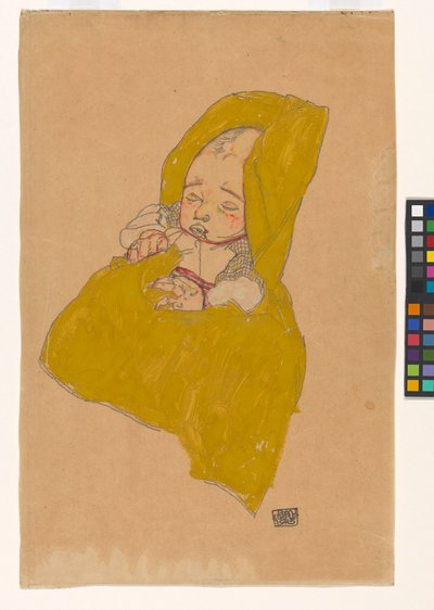 Infant in Swaddling Clothes by Egon Schiele