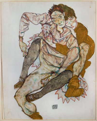 Seated Couple by Egon Schiele