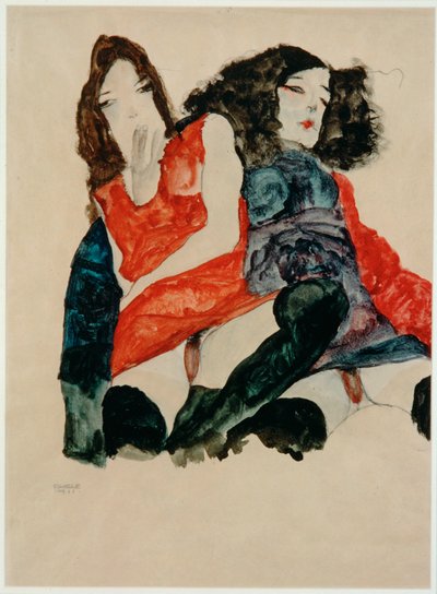 Two Girls by Egon Schiele