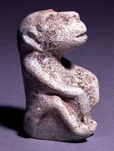 Baboon statuette, from the Hierakonpolis Temple, Main Deposit, early Dynastic Period, 1st-2nd Dynasty by Egyptian