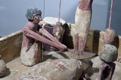 Detail from model of a butcher