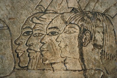 Egypt, West Thebes, Sheikh Adn el-Qurna. Tomb of Ramos. Wall drawings by Egyptian 18th Dynasty