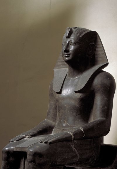 Sculpture of Basanite Representing the Ruler Thutmosis III by Egyptian 18th Dynasty