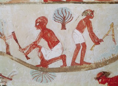 Labourer and Lumberjack at Work, from the Tomb of Nakht, New Kingdom by Egyptian 18th Dynasty