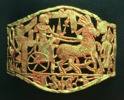 Openwork plaque or buckle showing the king