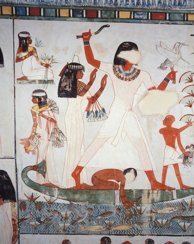 Scene of Hunting and Fishing in the Marshes by Egyptian 18th Dynasty