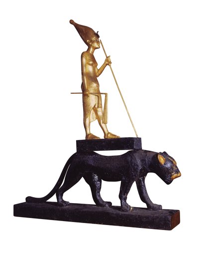 Statuette of the king upon a Leopard, from the Tomb of Tutankhamun, New Kingdom by Egyptian 18th Dynasty