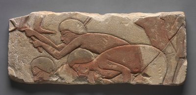 Talatat: Men Hoeing the Earth, c.1353-1347 BC by Egyptian 18th Dynasty