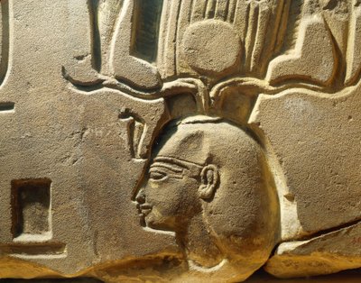 Fragment of relief depicting Ramses II and cartouches, Luxor, Ancient Thebes, Assasif Valley by Egyptian 19th Dynasty
