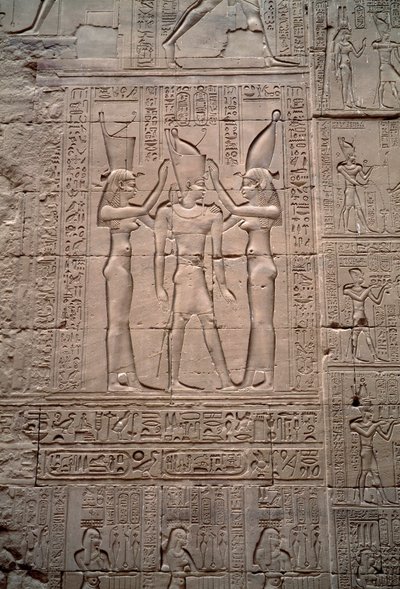 Low Relief Representing the Coronation of King Ptolemy IV by Egyptian Ptolemaic Period