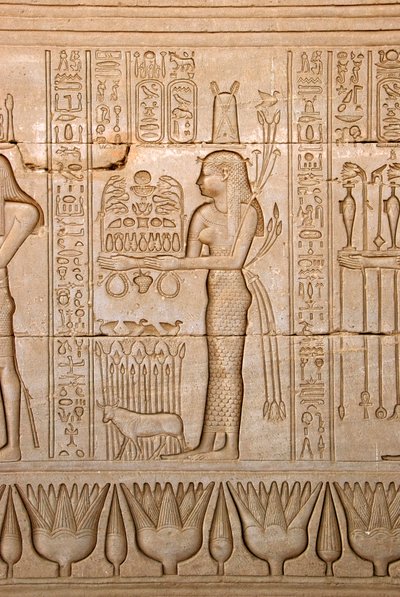 Representation of a Woman Bringing Offerings to the Goddess, Temple of Hathor, Denderah, Egypt by Egyptian Ptolemaic Period
