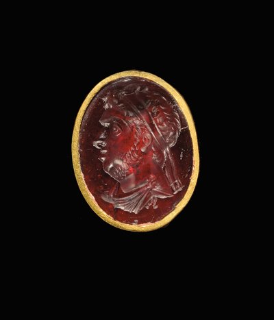 Hellenistic intaglio ring with royal portrait of a Ptolemaic ruler, probably Ptolemy IX, Soter II, late 2nd - early 1st century BC by Egyptian Ptolemaic Period