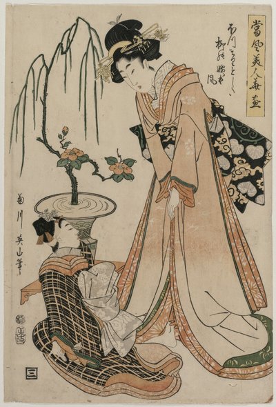 A Lady-in-Waiting with Waist as Slender as a Willow, 1807 by Kikugawa Eizan