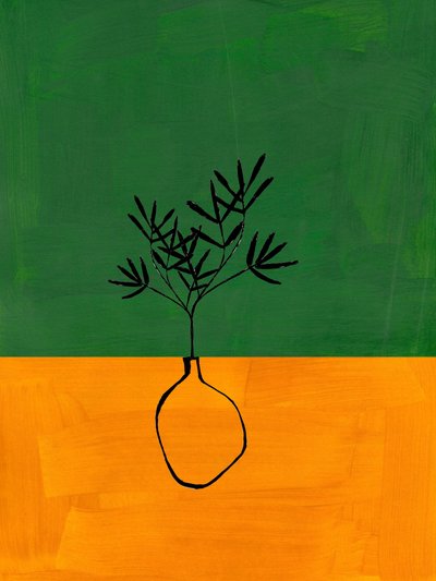 Abstract Green Orange Plant by Ejaaz Haniff