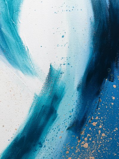 Aqua Gold Abstract by Ejaaz Haniff