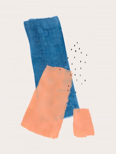 Blue Orange Abstract Shapes by Ejaaz Haniff