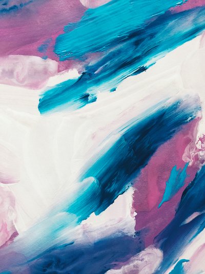 Dynamic Blue Pink Abstract by Ejaaz Haniff