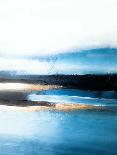 Golden Blue Abstract by Ejaaz Haniff