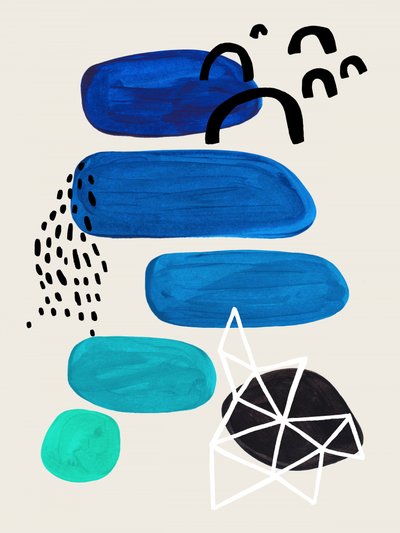 Modern Blue Shapes by Ejaaz Haniff