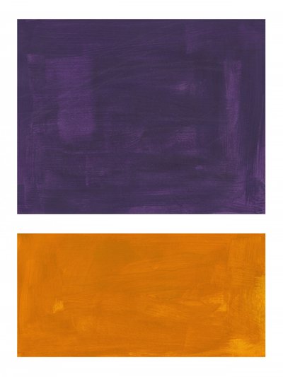 Purple Orange Abstract Blocks by Ejaaz Haniff