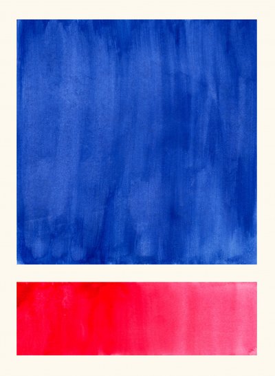 Vibrant Blue Red Abstract by Ejaaz Haniff