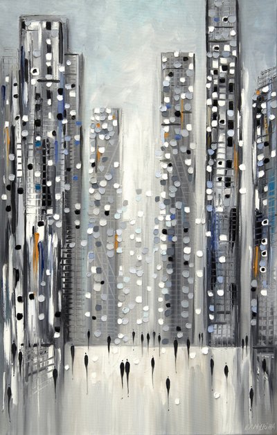 Abstract City Night by Ekaterina Ermilkina