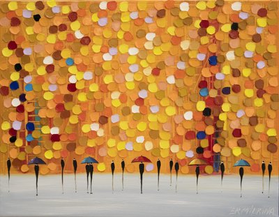 Abstract City Umbrellas by Ekaterina Ermilkina
