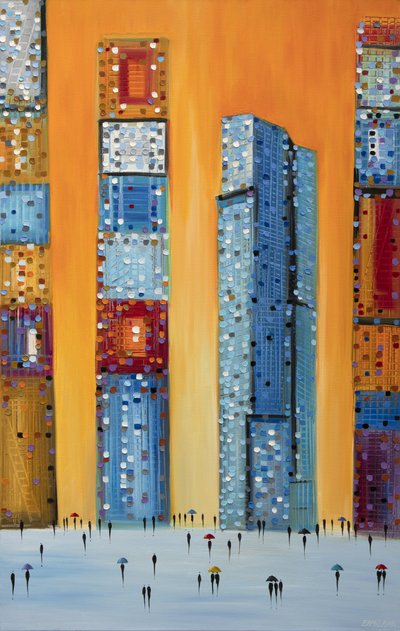 Vibrant City Umbrellas by Ekaterina Ermilkina
