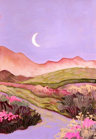 Moonlit Valley Path by Ekaterina Prisich