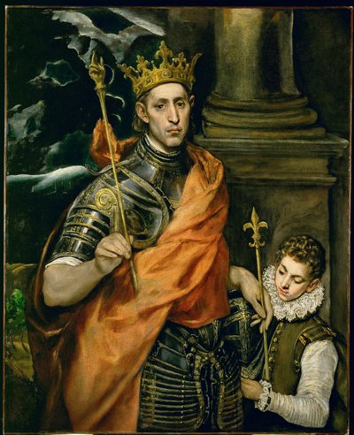 Saint Louis, King of France, and a Pageboy by El (1541 1614) Greco