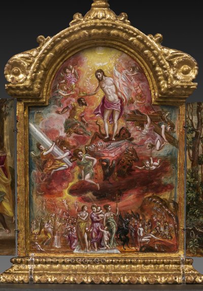 Portable Altar: central panel depicting an allegory of the Christian Knight (detail) by El Greco