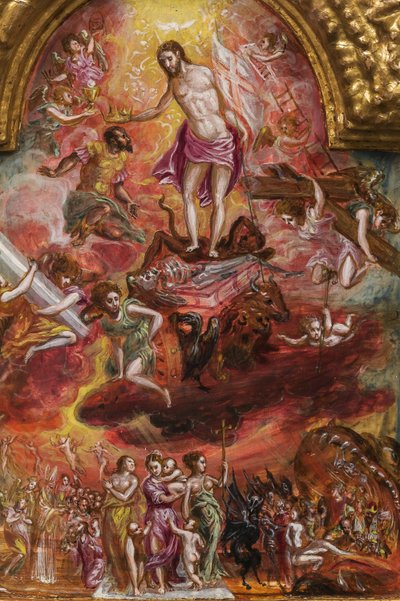 Portable Altar: Central Panel Depicting an Allegory of the Christian Knight (detail) by El Greco
