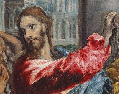 Christ Driving the Traders from the Temple (detail of Christ) by El Greco
