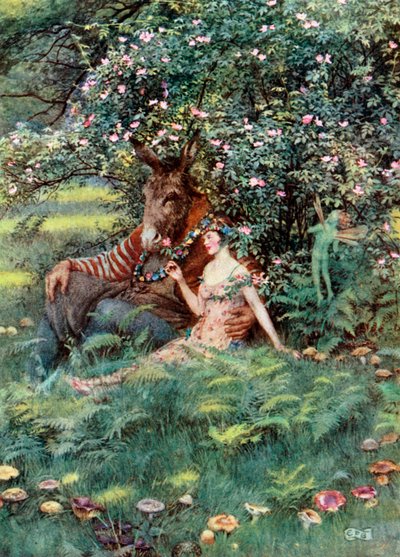 Bottom and Titania. Shakespeare. A Midsummer-Night