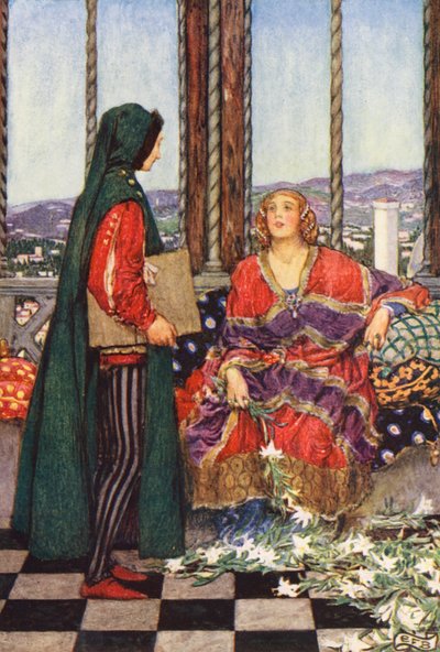 Illustration for The Gathering of Brother Hilarius by Michael Fairless by Eleanor Fortescue Brickdale