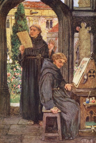 Illustration for The Gathering of Brother Hilarius by Michael Fairless by Eleanor Fortescue Brickdale
