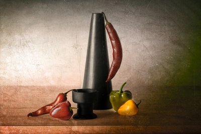 Rustic Pepper Still Life by Elena Arjona