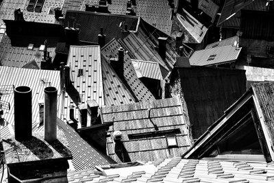Geometric City Roofs by Elena Raceala