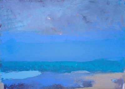 Blue Horizon Abstract by Elena Shraibman
