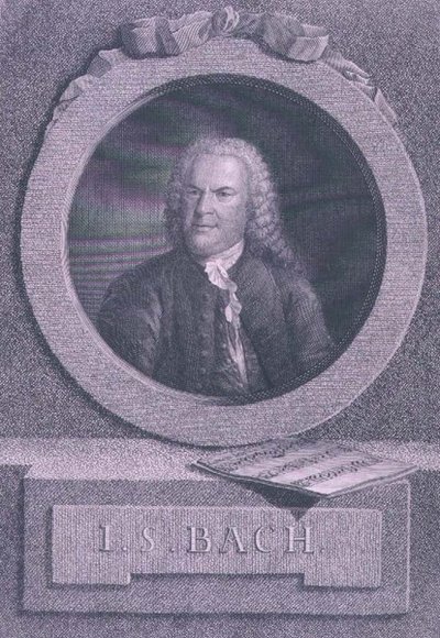 Johann Sebastian Bach (1685-1750), German composer, engraved by S.G. Kutner by Elias Gottleib (after) Haussmann