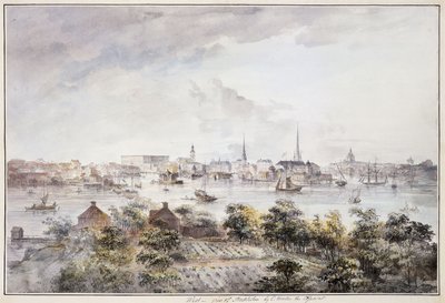 A View of Stockholm from Kungsholmen with the Royal Palace and Storkyrkan, Tyskakyrkan, Katarinakyrka and Riddarholmskyrkan by Elias Martin
