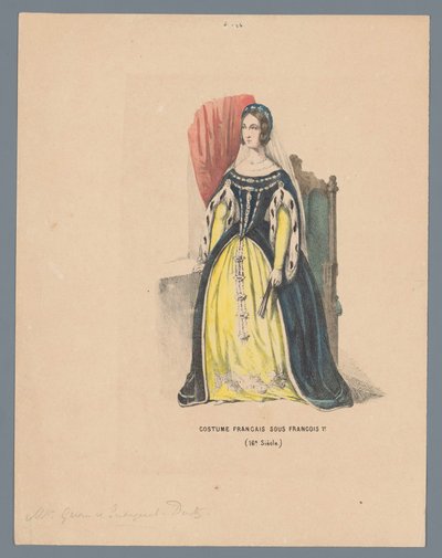 French Costume under Francis I (16th Century) by Elias Spanier (attributed to)